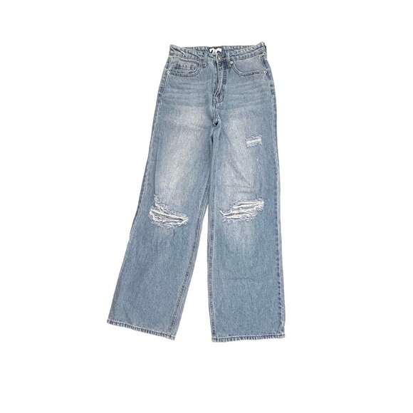 BP Be Responsible Wide Leg Distressed Women's size 26 Blue Denim Jeans - Picture 1 of 4